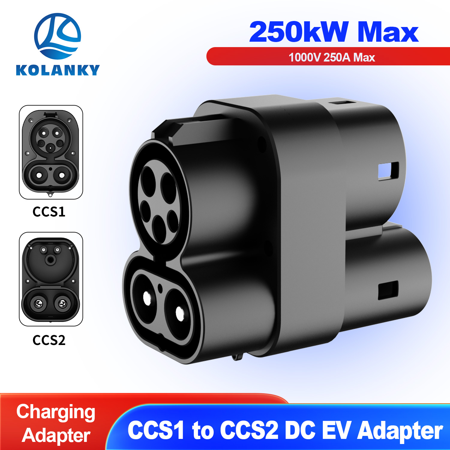 Ccs2 To Ccs1 Fast Charge Adapter 250Kw - Conector Adaptador Kolanky CCS1 a CCS2
