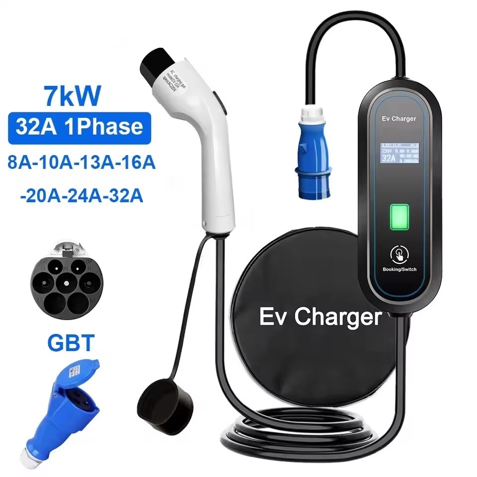 Portable Ev Charger 32A Type 2 Cee Plug - Cargador portátil GBT EV Wallbox Type2
