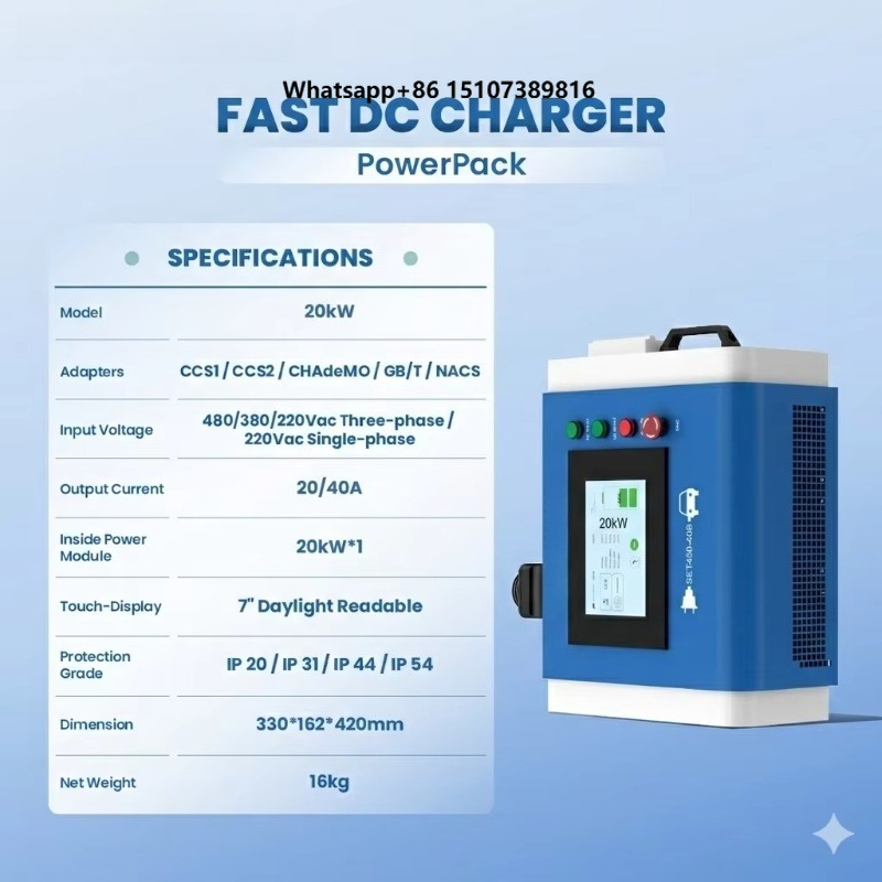 Portable Dc Fast Charger 20Kw Ccs2 - Cargador de Vehículos Eléctricos Portátil de