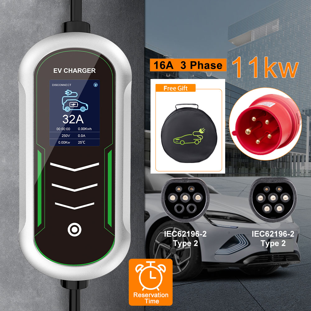 Cargador portátil IPENGEN 11KW - Portable Ev Charger 32A Type 2 Cee Plug reseña y precio