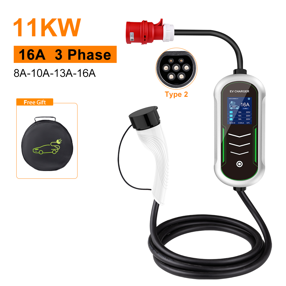 Cargador portátil IPENGEN 11KW - Portable Ev Charger 32A Type 2 Cee Plug reseña y precio