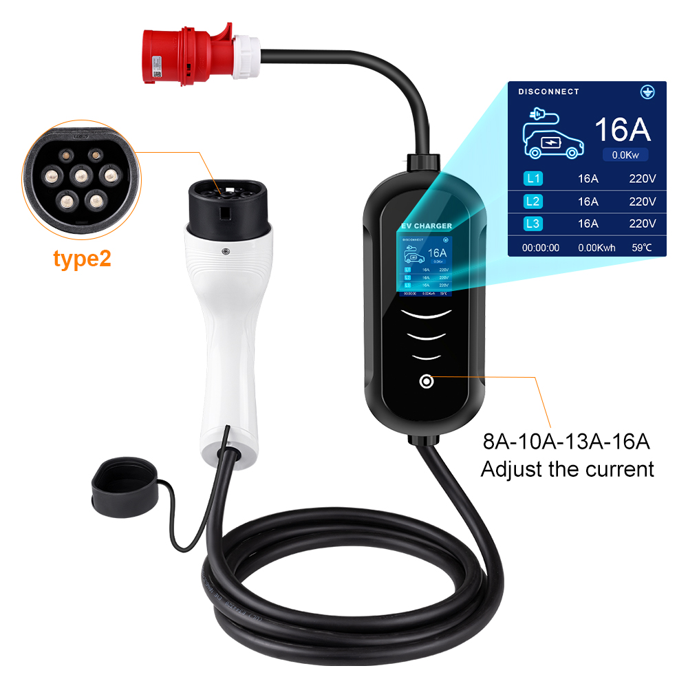 IPENGEN-cargador portátil EV d - Portable Ev Charger 32A Type 2 Cee Plug reseña y precio