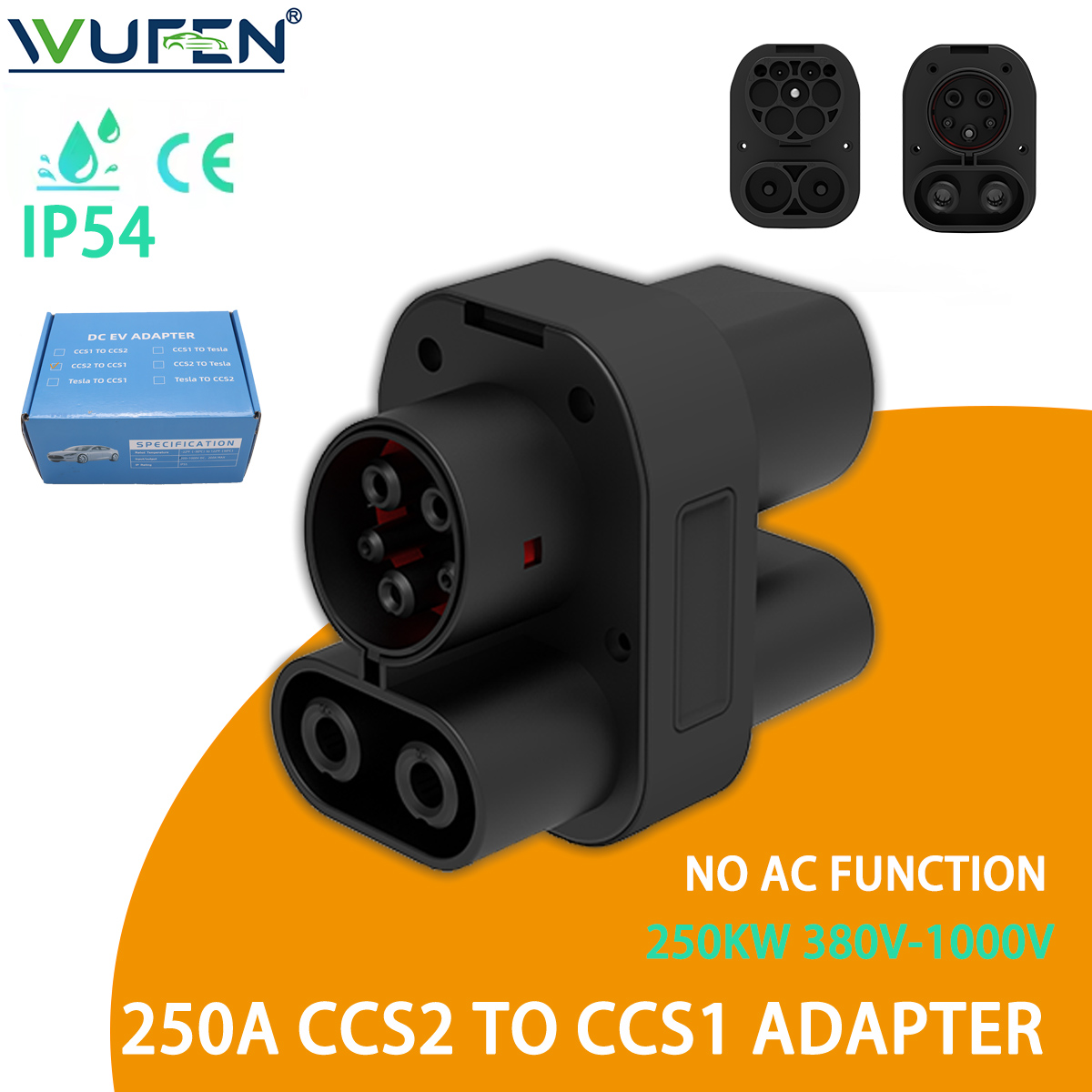 Adaptador WUFEN de 250KW CCS2  - Ccs2 To Ccs1 Fast Charge Adapter 250Kw reseña y precio