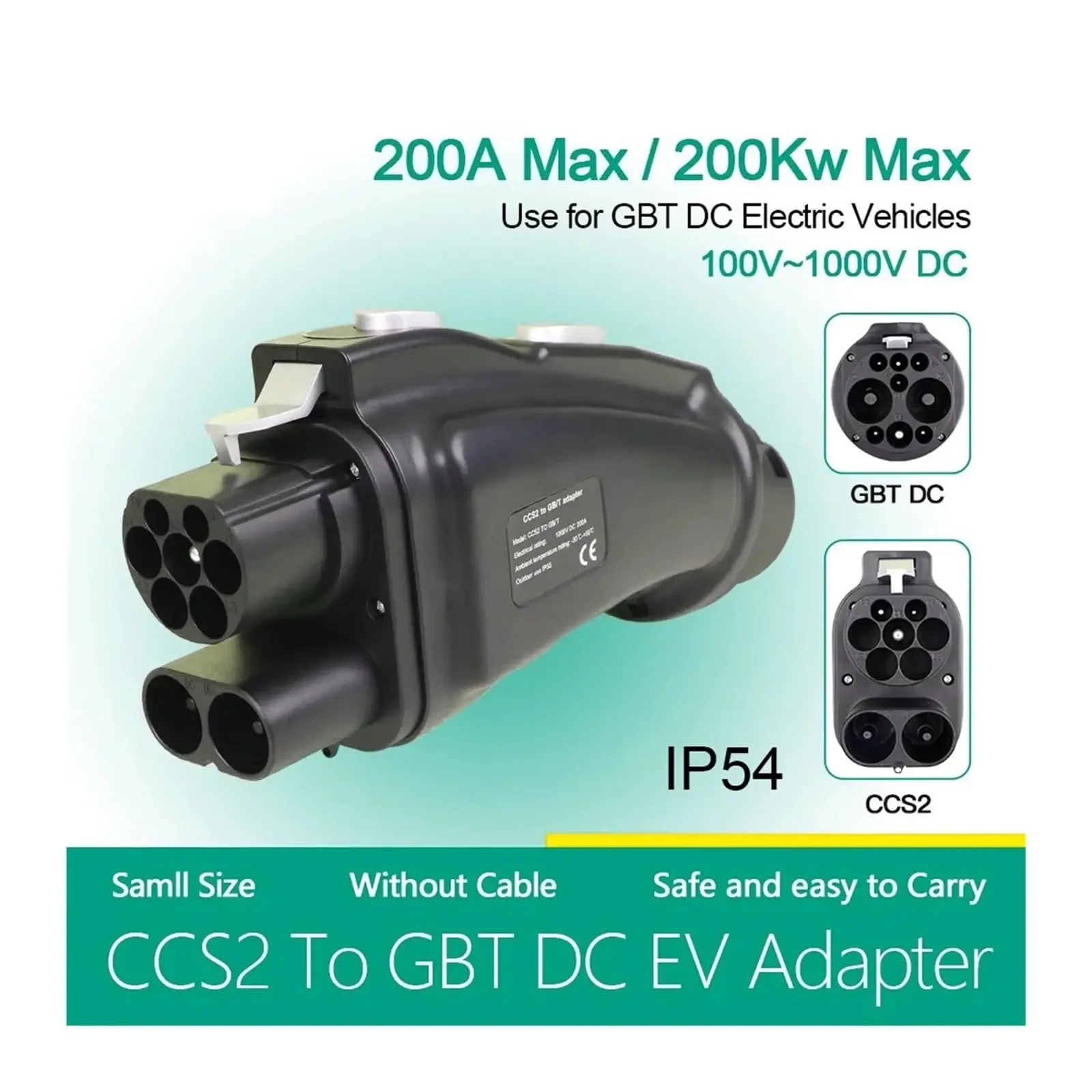Adaptador Convertidor CCS Comb - Gb/T To Ccs2 200A Fast Charging Adapter reseña y precio